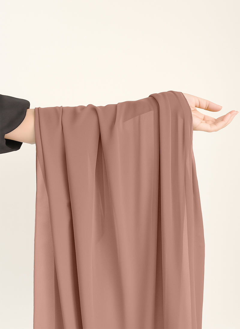Peach Pie Plain Chiffon Scarf