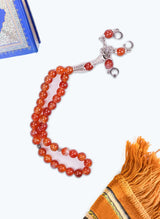 Red Marble Tasbeeh – Elegant Prayer Beads