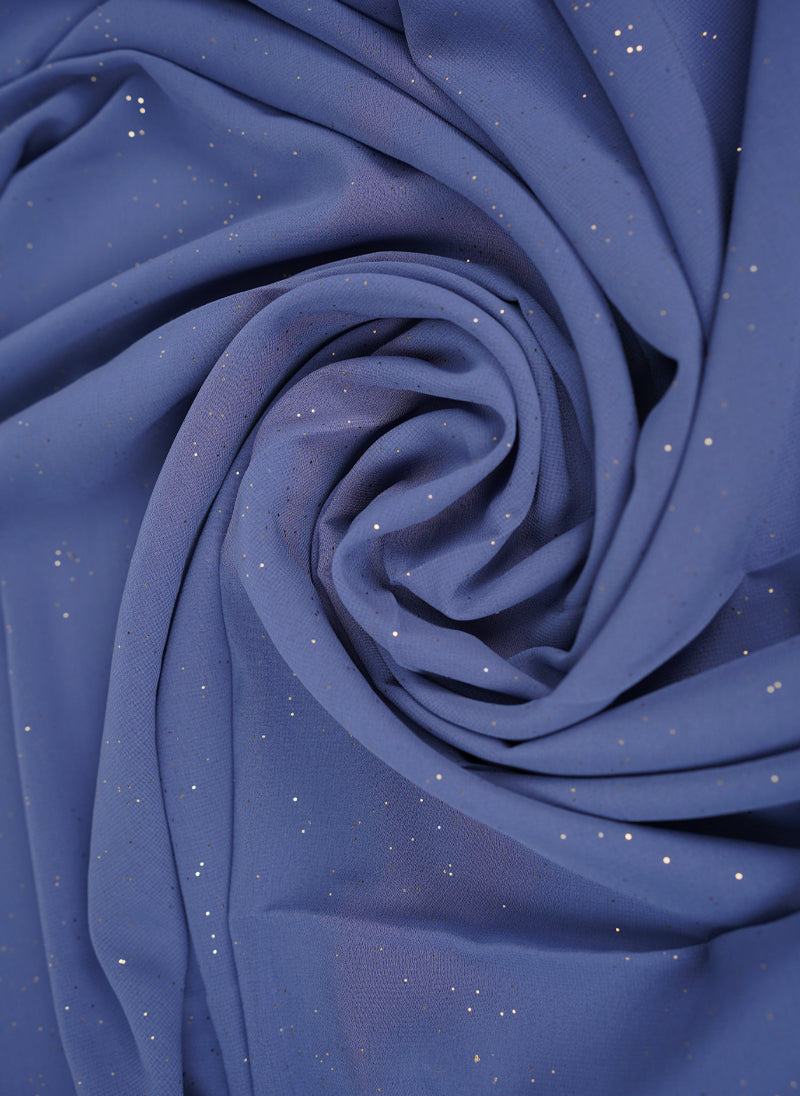 Glitter Chiffon Scarf |Cornflower Blue
