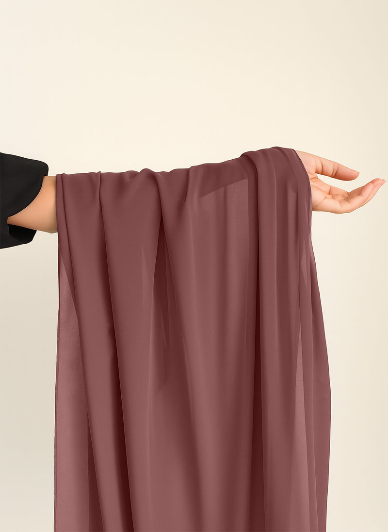 Dark Ash Rose Plain Chiffon  Scarf