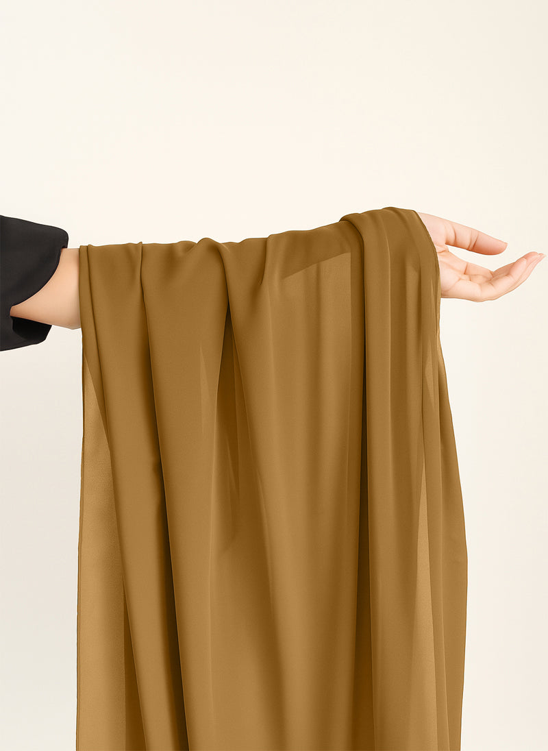 Mustard Plain Chiffon Scarf