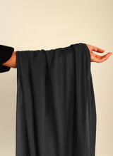 Black Plain Chiffon Sarf Hijab-ul-hareem