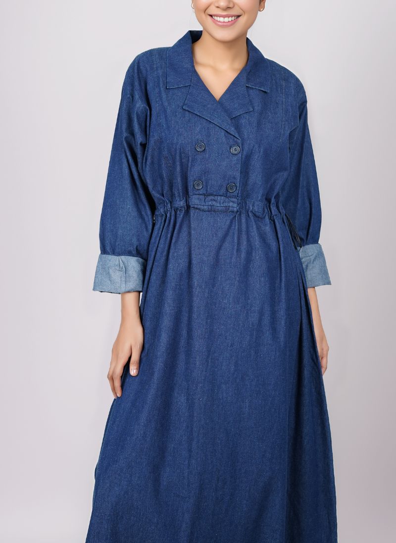 Hijabulhareem Denim Coat Designer Abaya 0119-R-986