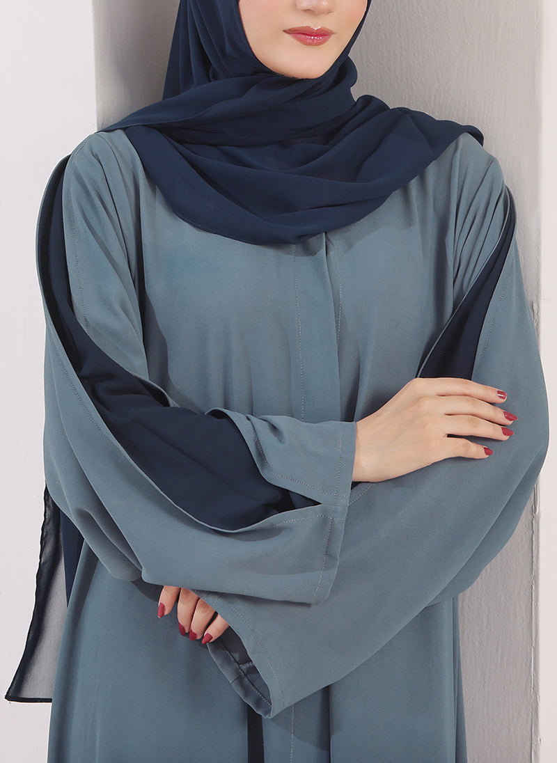 Two Tone Navy Blue Gradient Abaya - 0121-R-1014