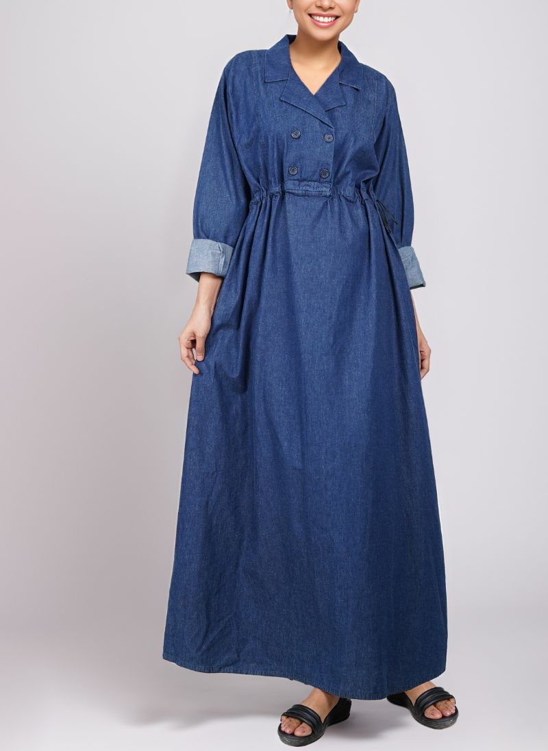 Hijabulhareem Denim Coat Designer Abaya 0119-R-986