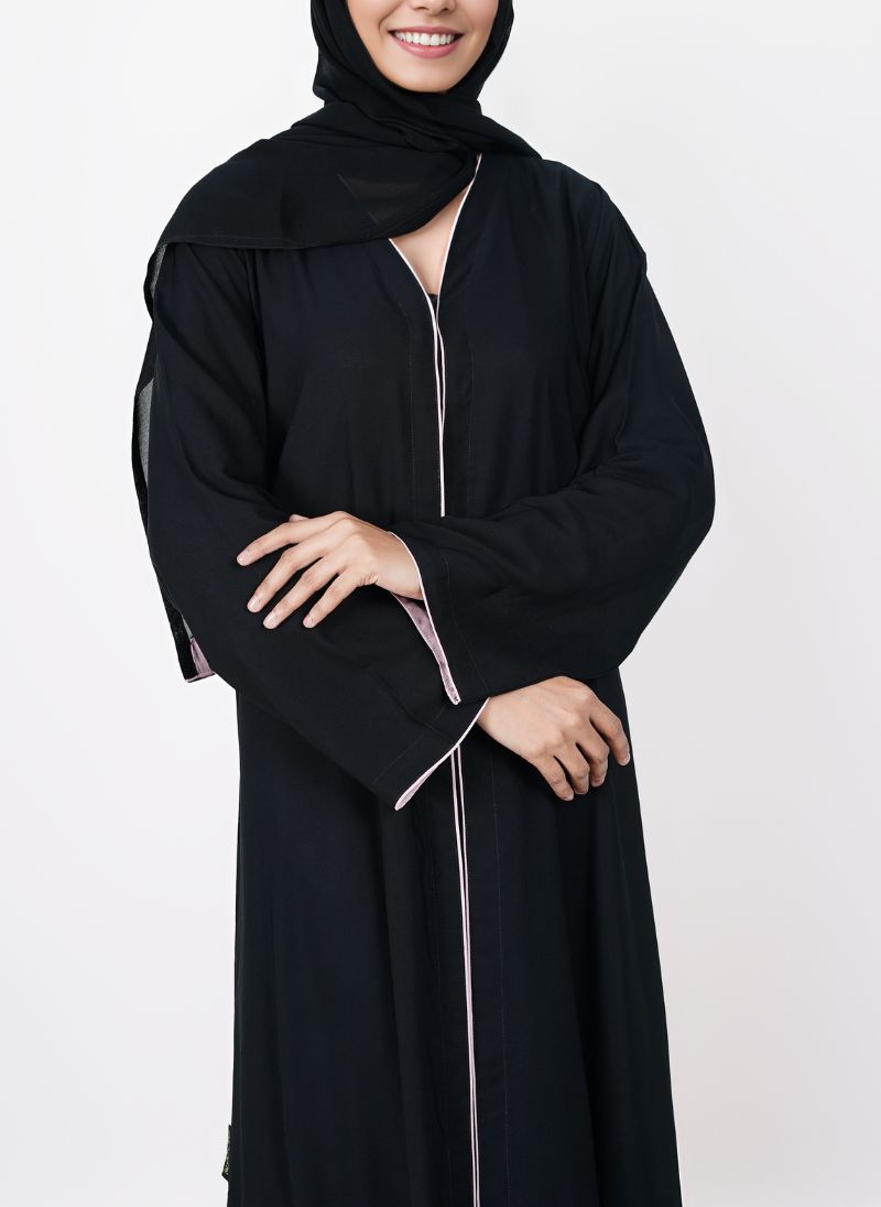 Pippin Style Black Abaya - 0116-R