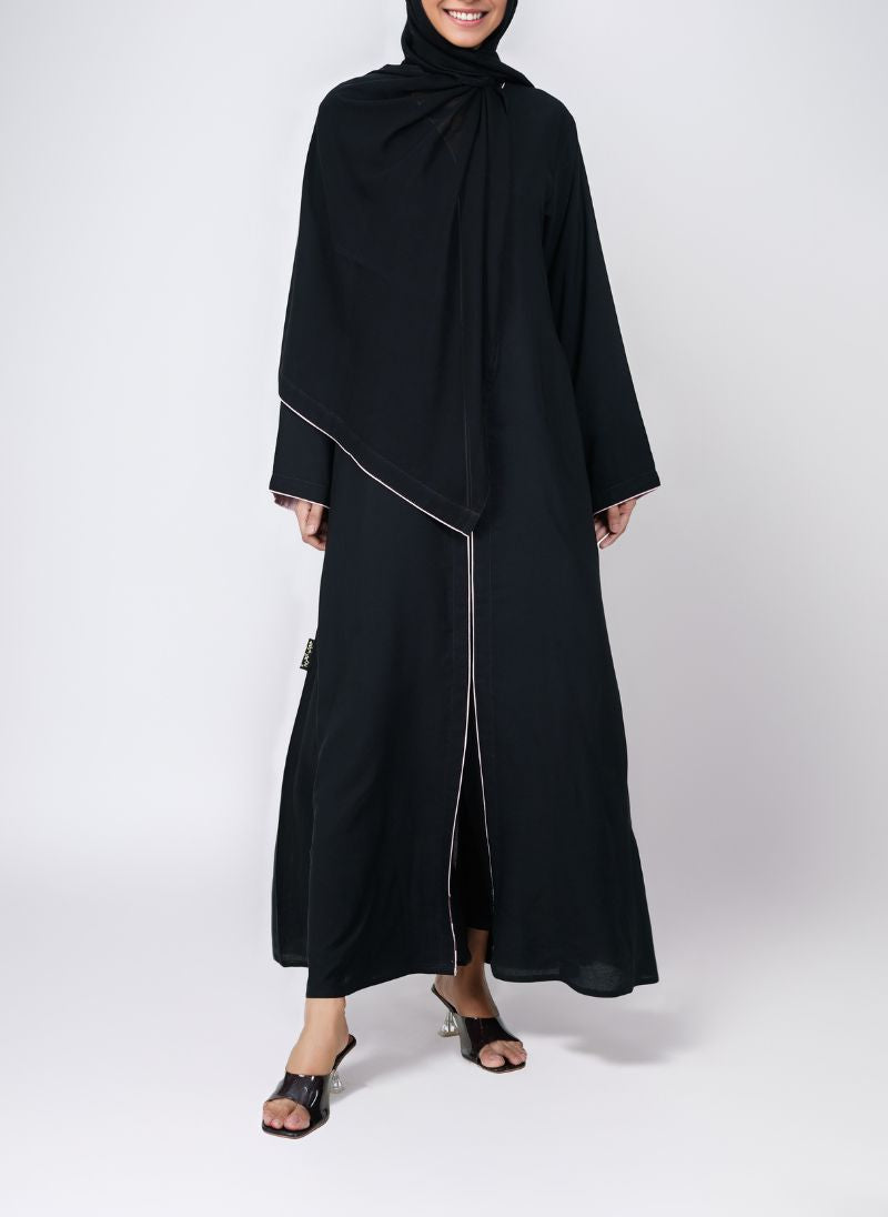 Pippin Style Black Abaya - 0116-R