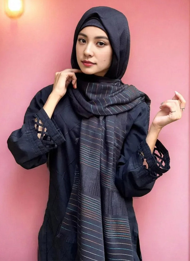Solid Stripe Hijab
