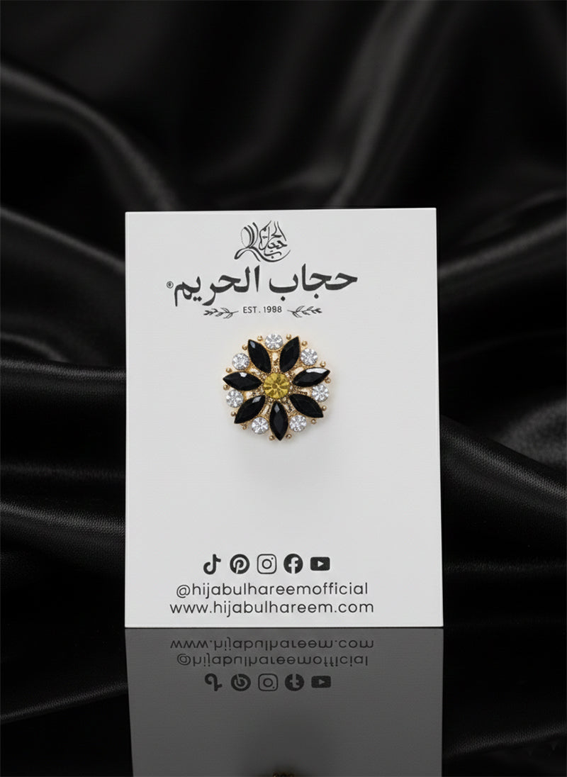 Crystal Floral Hijab Magnet Pin
