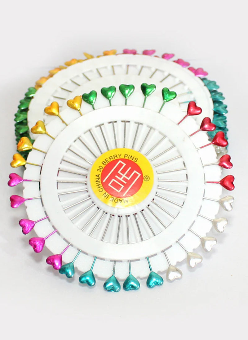 Ring Pins Big 30 Pcs Pkt Multi Color Heart Shaped