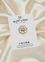 Crystal Floral Hijab Magnet Pin