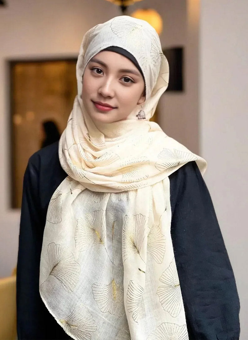 Gold Foil Floral Hijabs