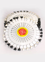 Ring Pins Big 30 Pcs Pkt Black & White Heart Shaped