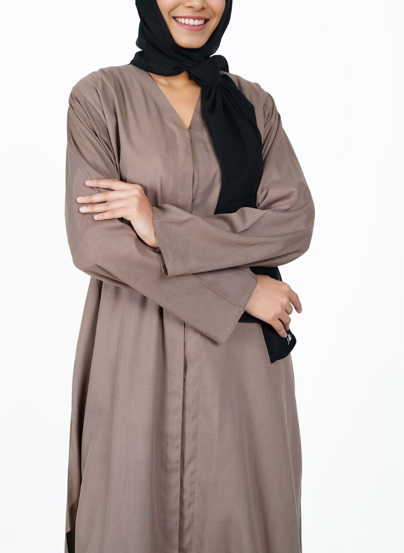 Light Brown Plain Washing Wear Abaya - 0116-P-SF