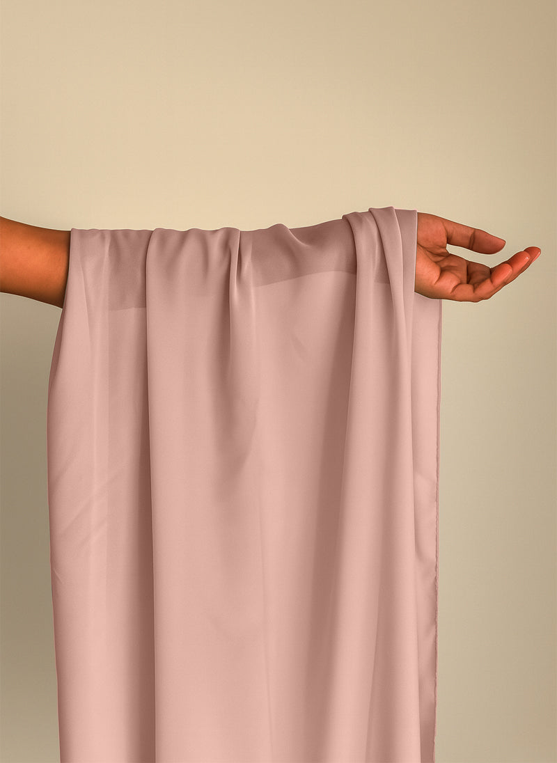 Light Dusty Pink Plain Chiffon Scarf