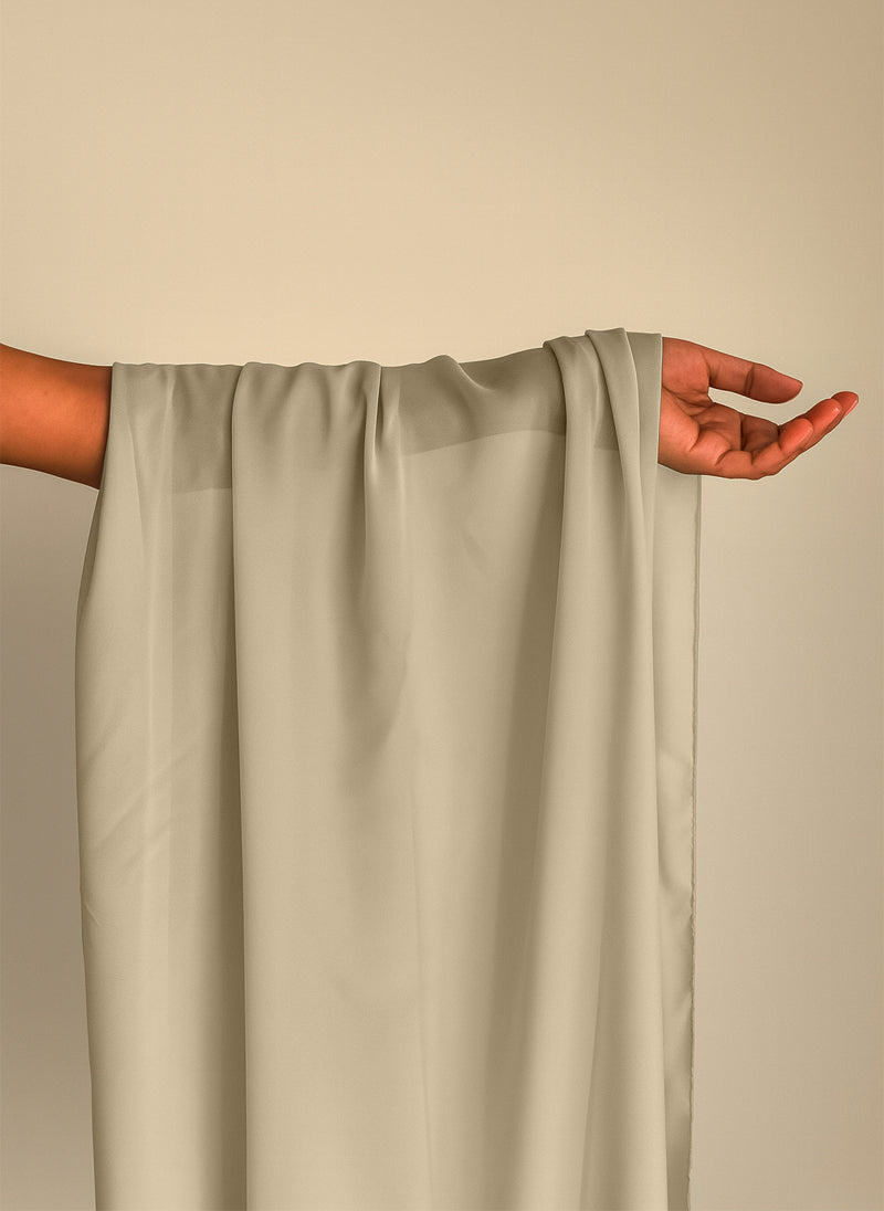 Dusty Biscuit Plain Chiffon Scarf