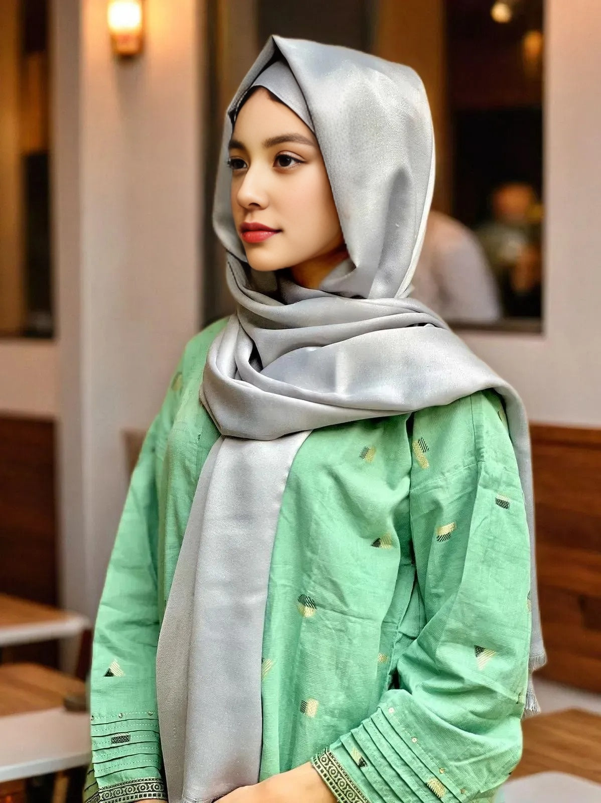 Plain Shimmer Hijab