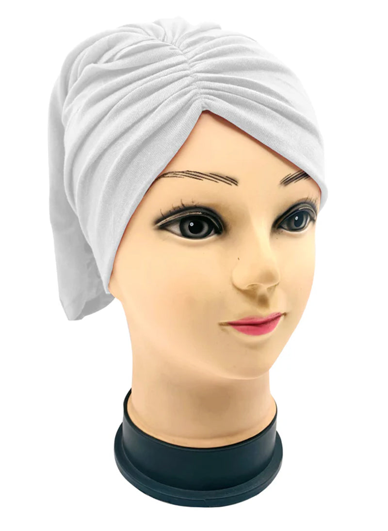 White Side Parting Hijab Cap