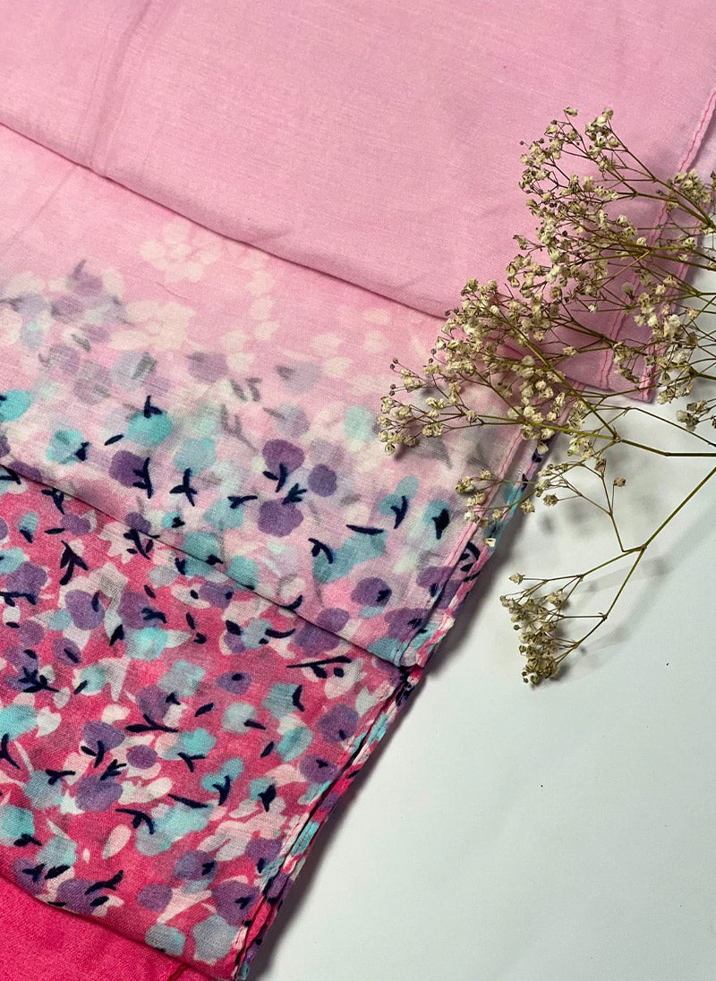 Floral Printed Hijab-Pink