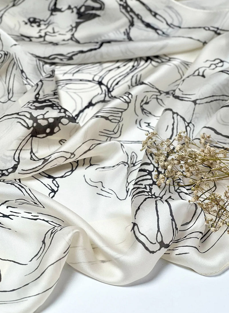 Printed Hijabs-White