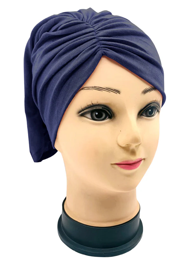 Navy Blue Side Parting Hijab Cap