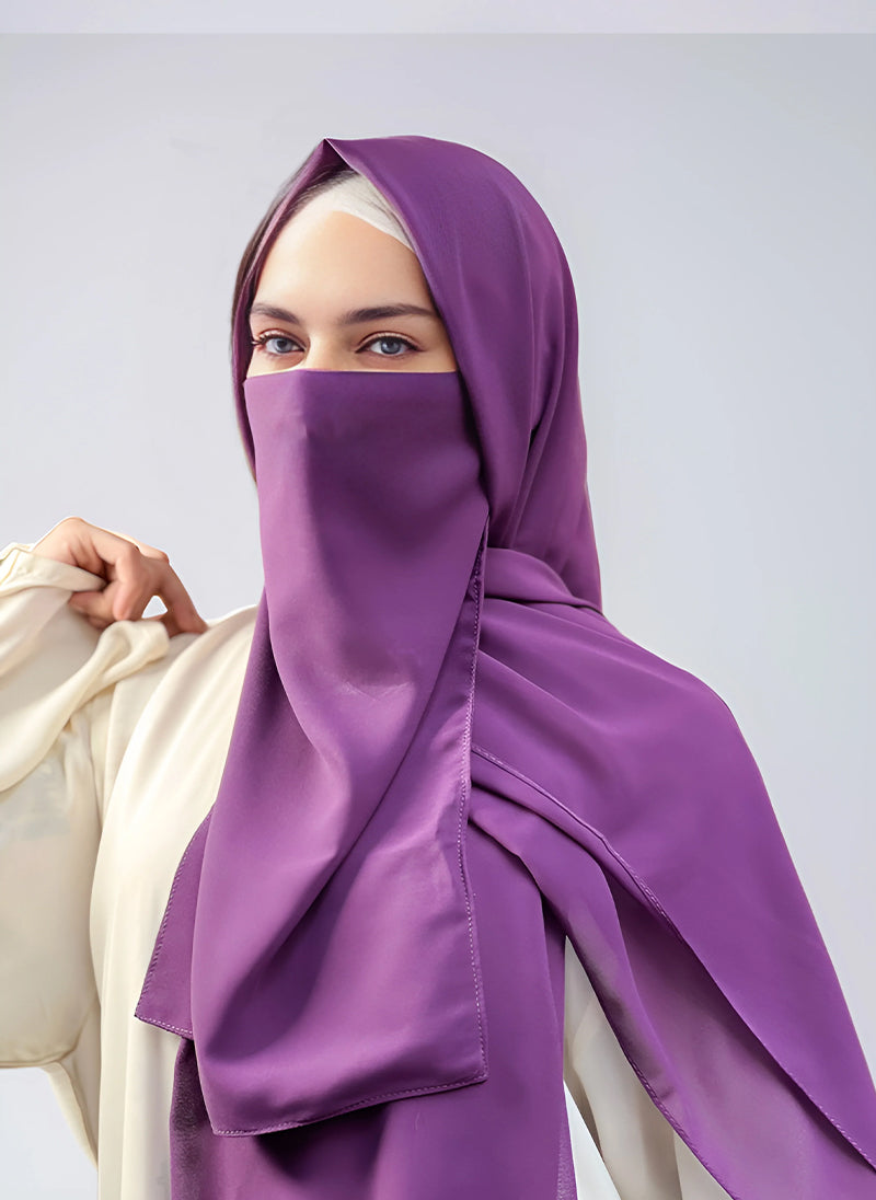 Hijab & Niqab Set - Purple