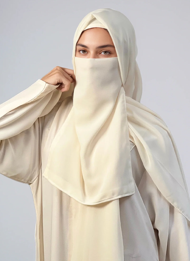Hijab & Niqab Set - Off White
