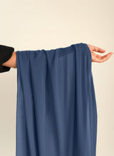 Royal Blue Plain Chiffon Scarf