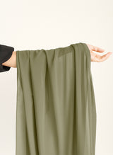 Olive Beige Plain Chiffon Scarf