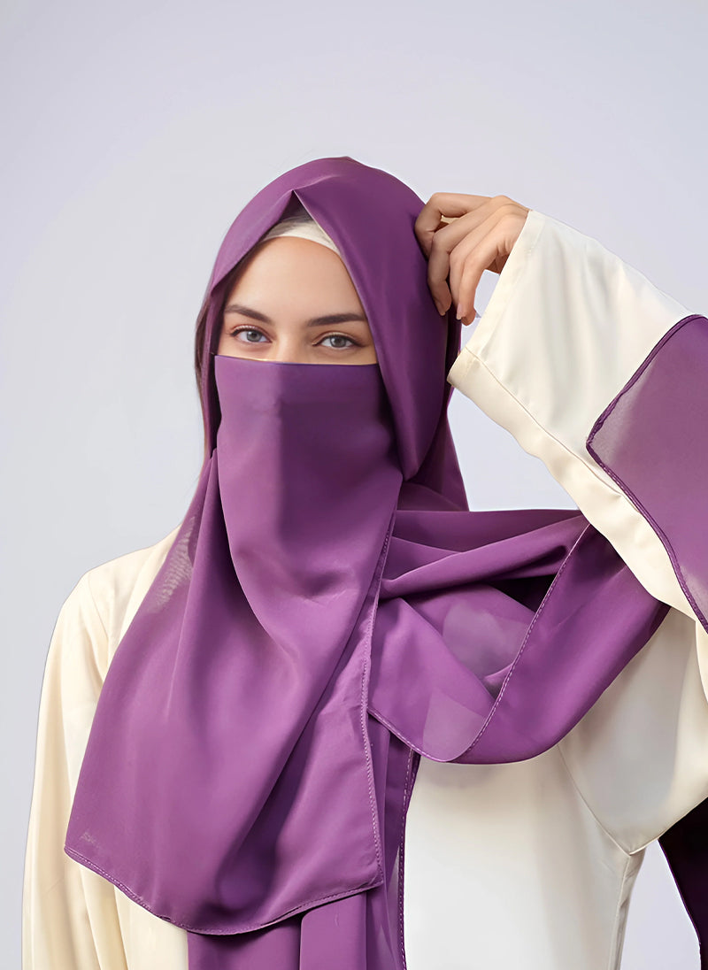 Hijab & Niqab Set - Purple