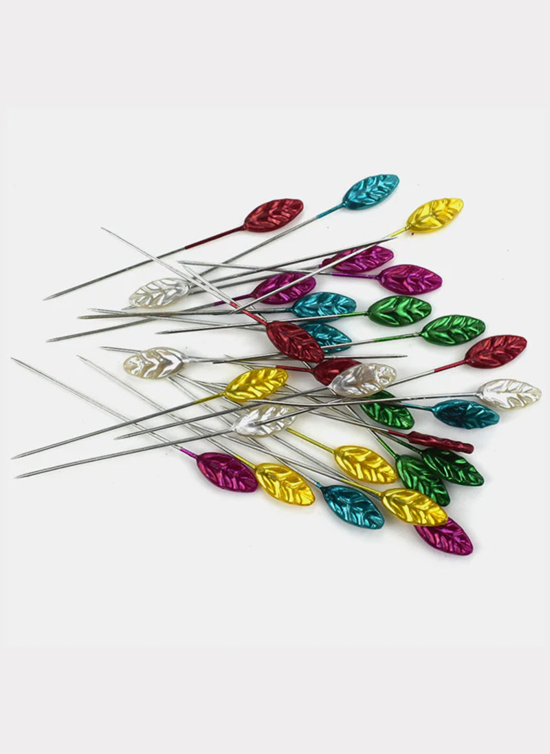 Ring Pins Big 30 Pcs Pkt Multi Color Leaf Shaped