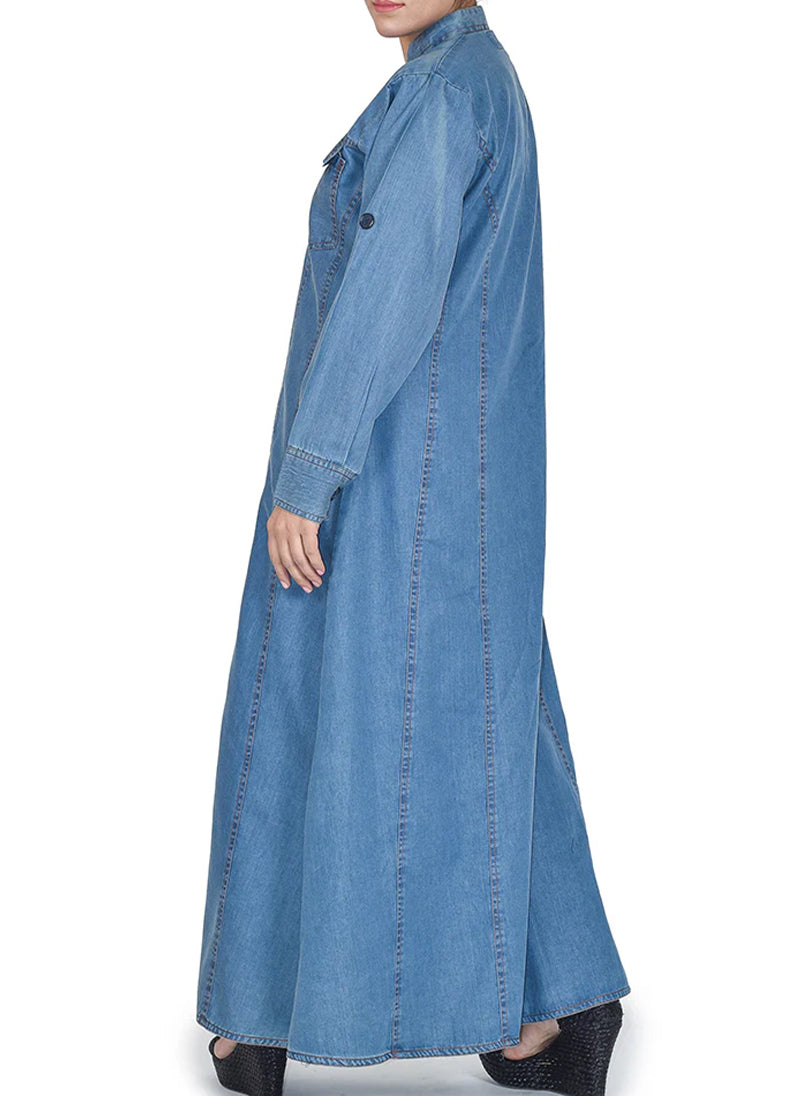 Hijabulhareem Denim Coat Abaya 0118-R-982