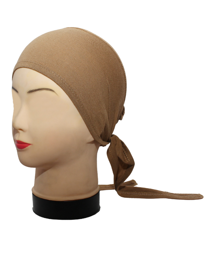 Skin Plain Tie Bonnet Cap for Hijabs