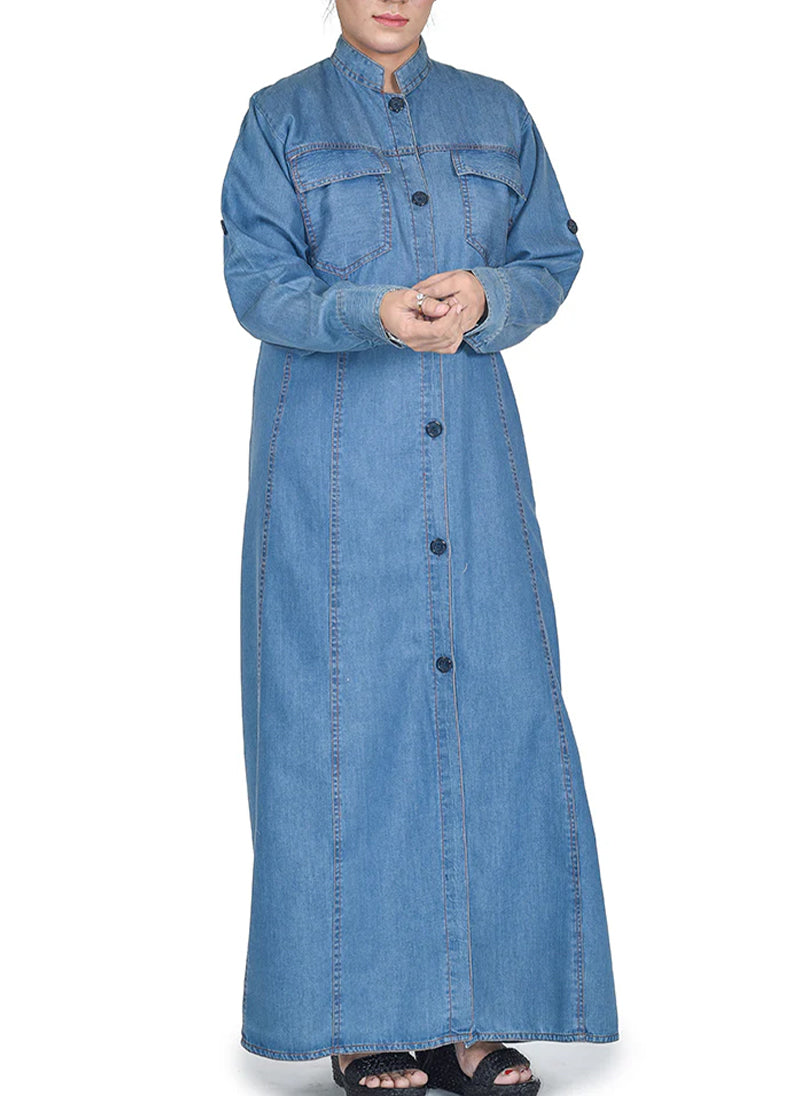 Hijabulhareem Denim Coat Abaya 0118-R-982