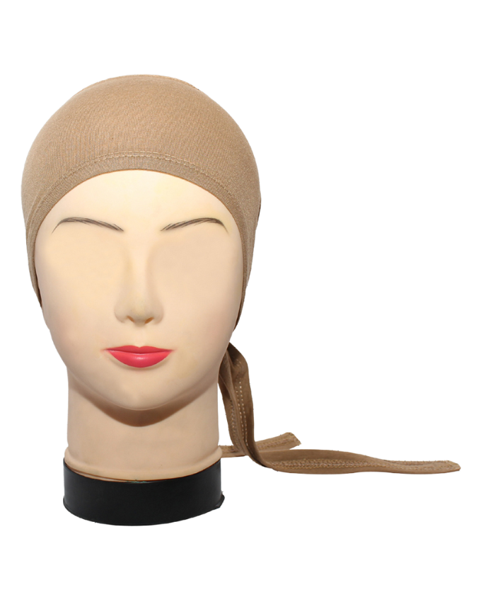 Skin Plain Tie Bonnet Cap for Hijabs