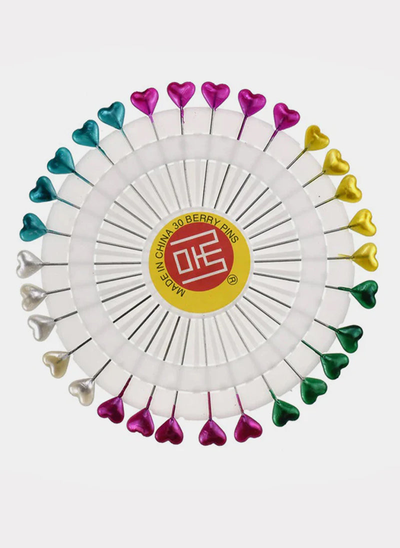 Ring Pins Big 30 Pcs Pkt Multi Color Heart Shaped