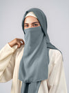 Hijab & Niqab Set - Gray