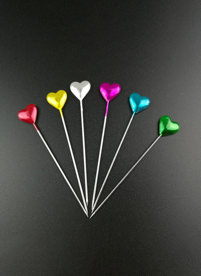 Ring Pins Big 30 Pcs Pkt Multi Color Heart Shaped