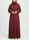 Arabis Maroon Classic Front-Close Abaya| 0120-RC-A628