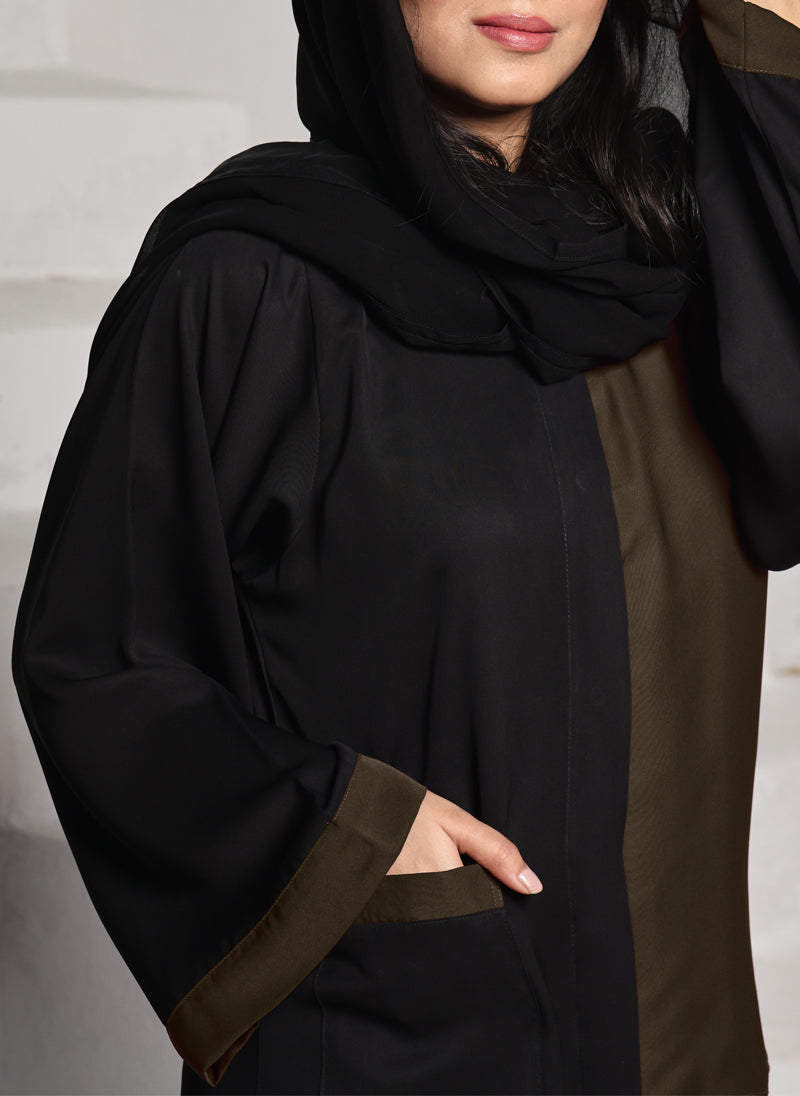 Nida Front Open Abaya Brown 0118-R-A701