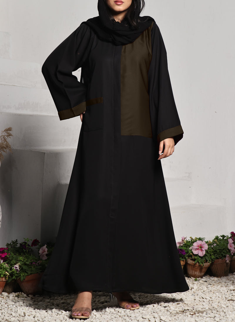 Nida Front Open Abaya Brown 0118-R-A701