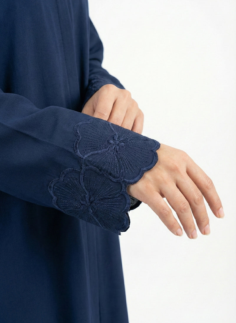 Arabis - Embroidered Nida Abaya | 0116-K-A611
