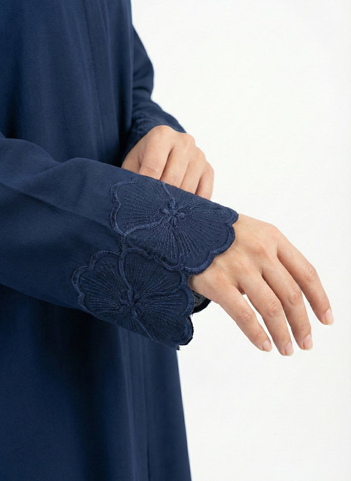 Arabis - Embroidered Nida Abaya | 0116-K-A611