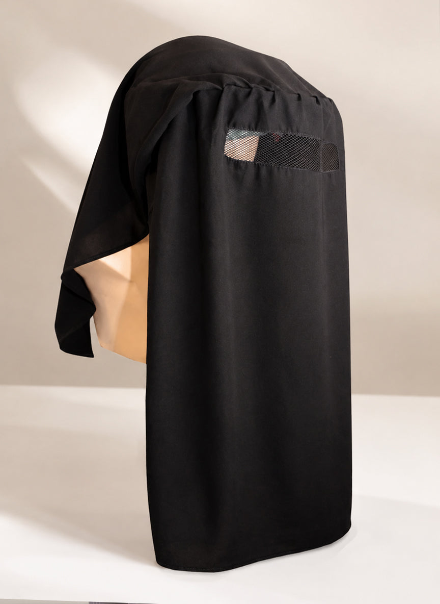 Black Hajj Cap Face Cover Hijab-ul-hareem