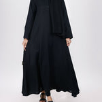 Black Pull Over Abaya - 0120-P-Big Flair Hijabulhareem
