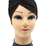 Black Side Parting Hijab Cap