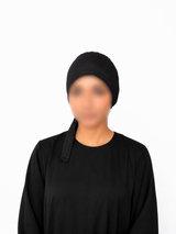 BlackPlainTieBonnetCapforHijabs1 - Hijab ul Hareem