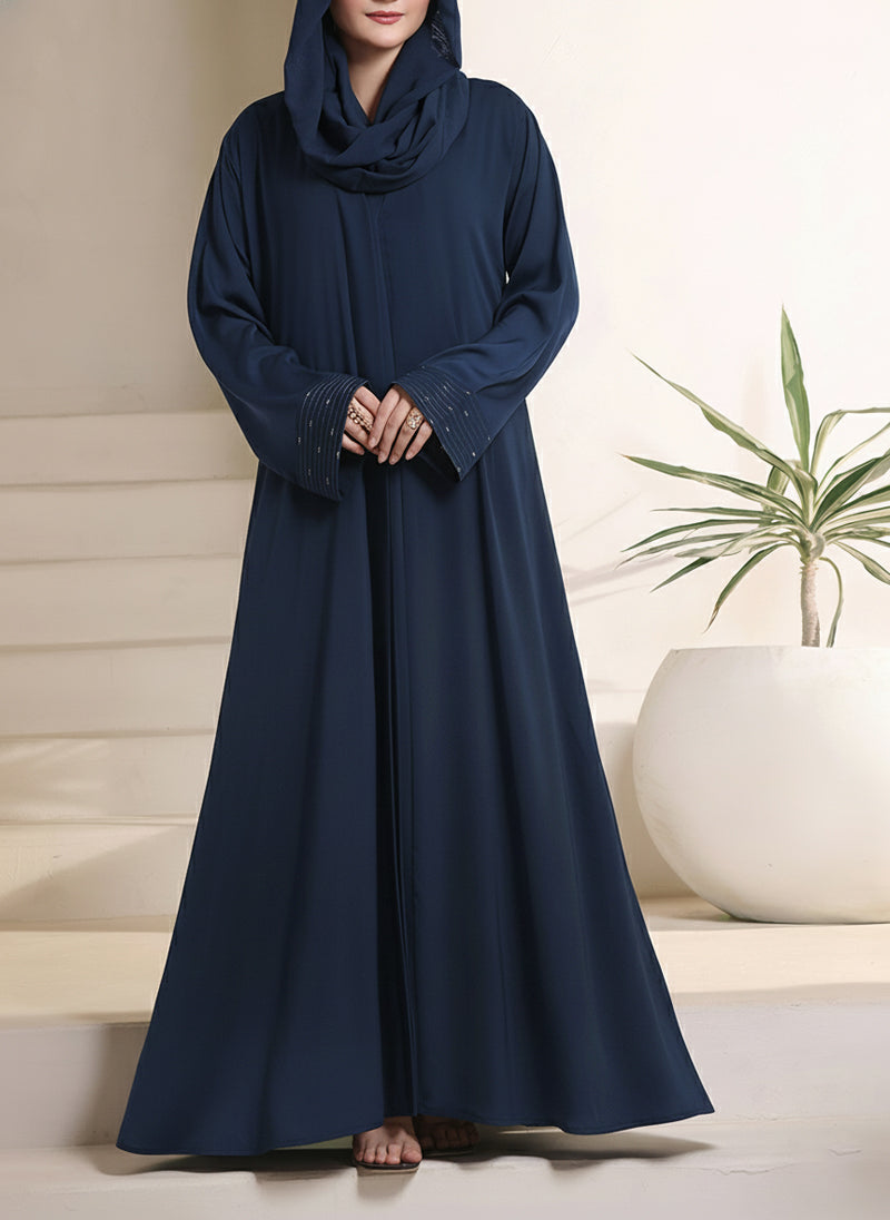 Intricate Stone & Thread Work Sleeves Abaya | 0116-RC-1117