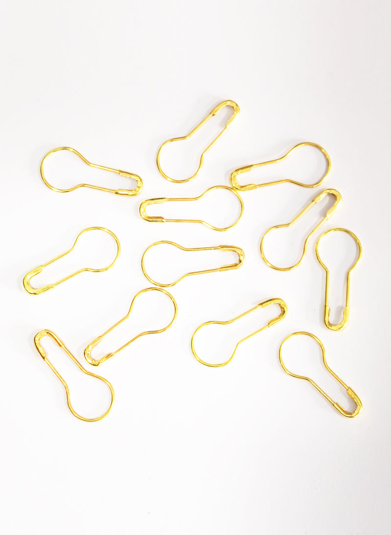 Coil Less Safety Pins for Scarf / Hijab Golden 12 in 1 Hijabulhareem