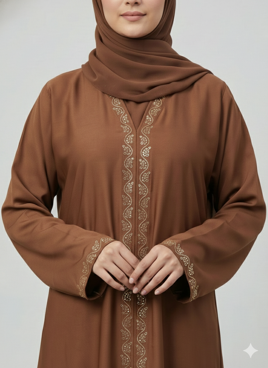 Arabis Nida Stone-Work Abaya | 0116-PC-A619